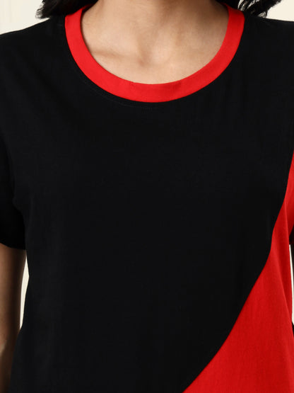 Colourblocked Cotton T-shirt