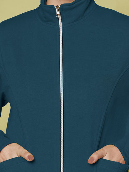 Stand-Collar Jacket with Front Pockets