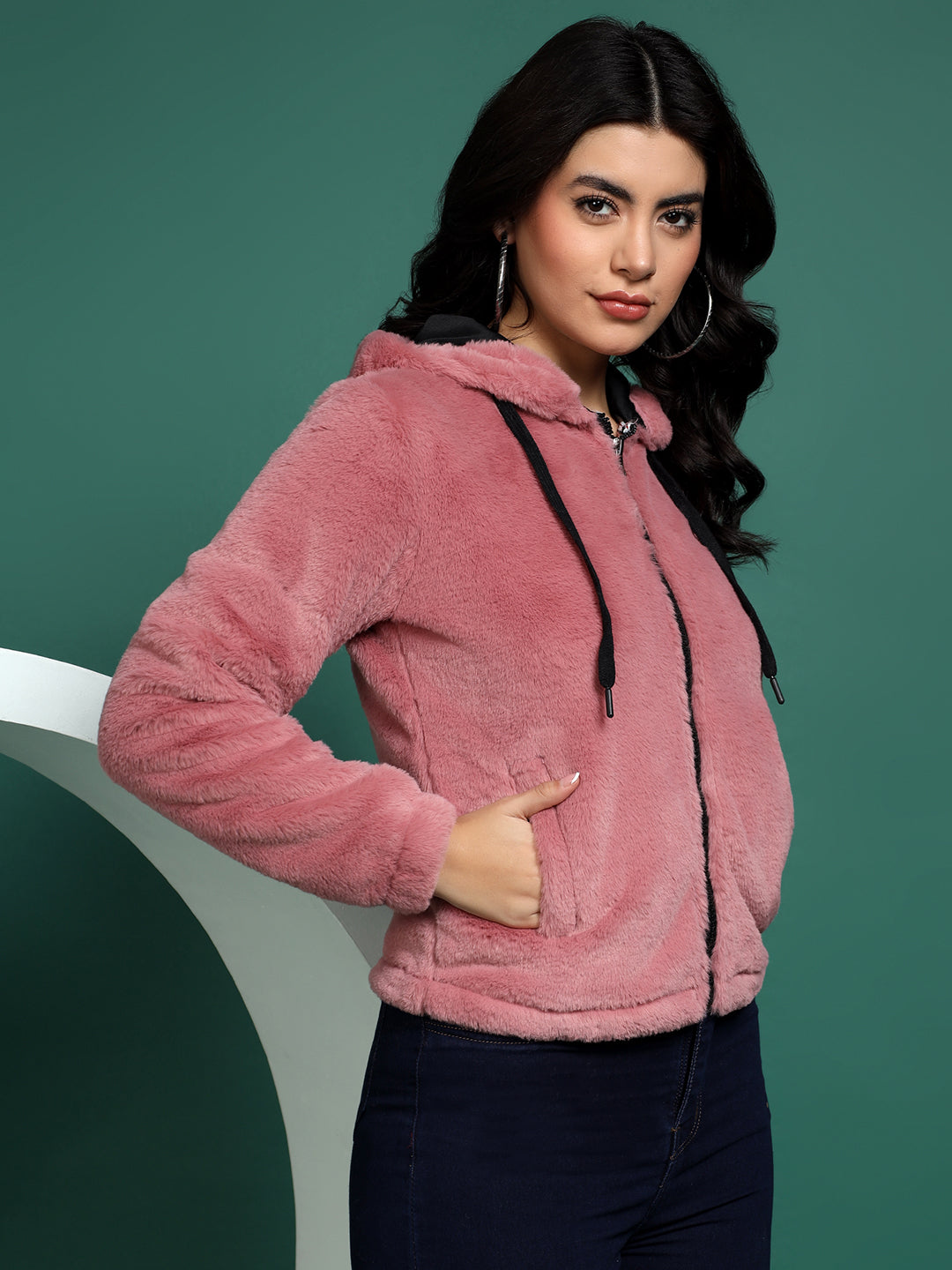 Hooded Winter Jacket with Front Pockets