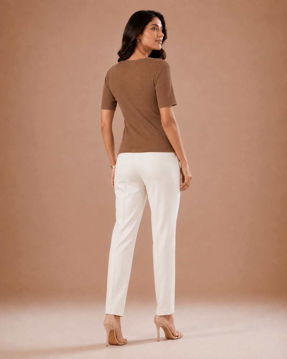 Ribbed Square Neck Fitted Top