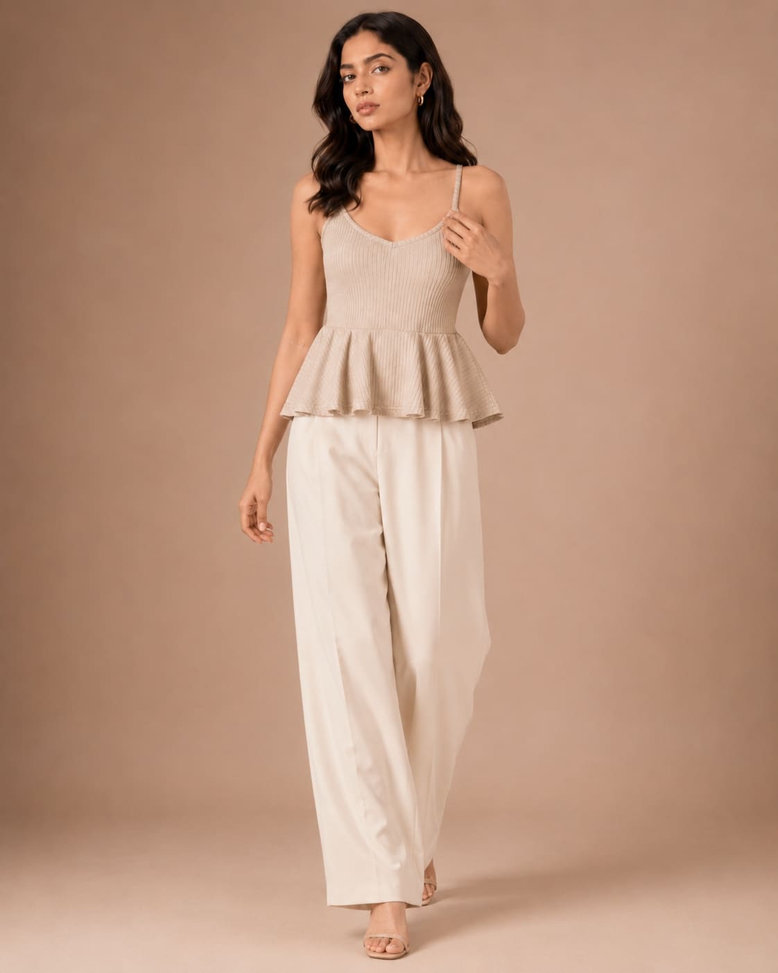 Shoulder Strap Peplum Top