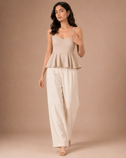 Shoulder Strap Peplum Top