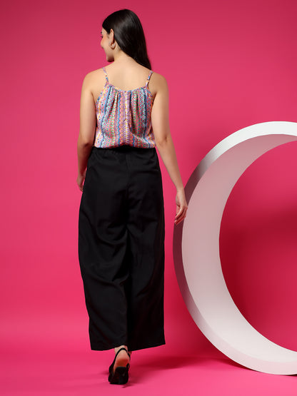 Printed Shoulder Straps Sleeveless Jumpsuit