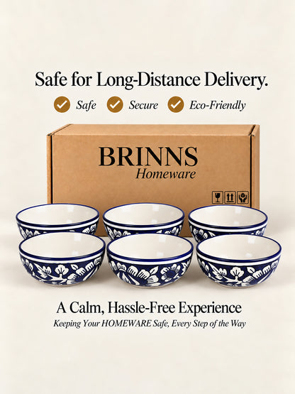 Dinner Bowls Set of 6 | Blue |220 ml