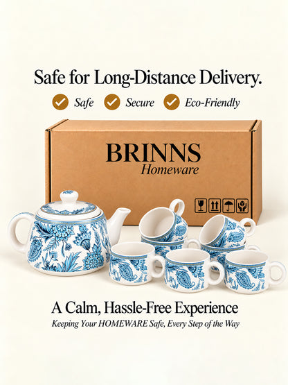 Tea Set | Printed | Kettle (1200 ml) & 6 Cups (200 ml)