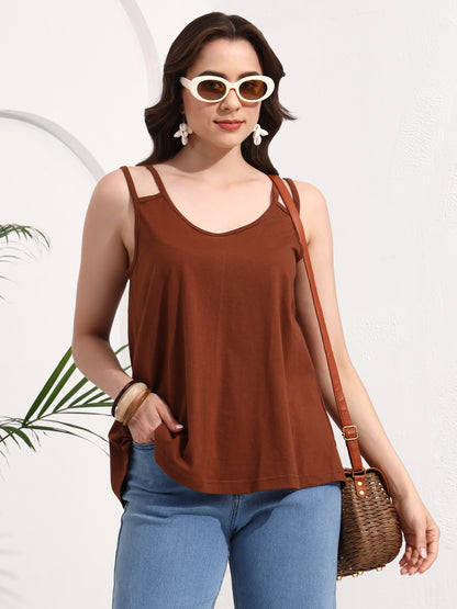 Sleeveless Scoop Neck Tank Top