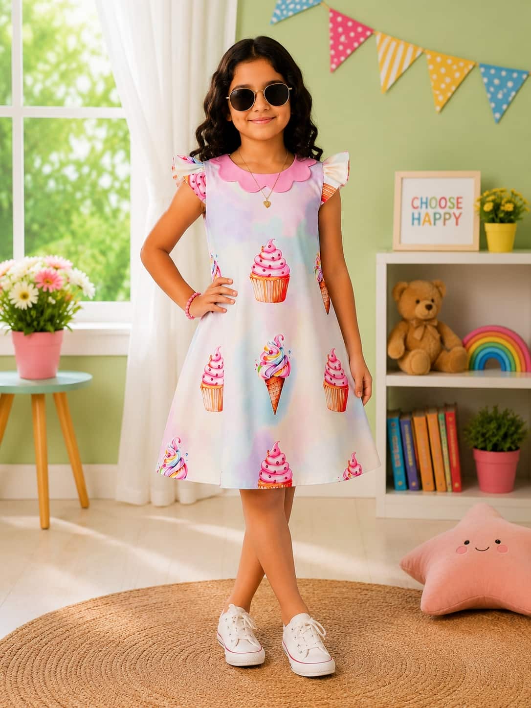 Poppylane-Peter Pan Collar A-Line Dress