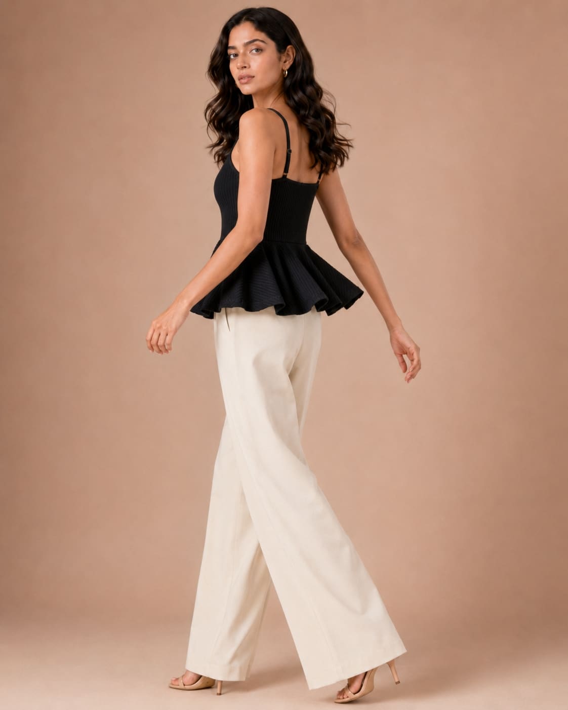 Shoulder Strap Peplum Top