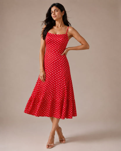 Printed Sleeveless Midi Dress