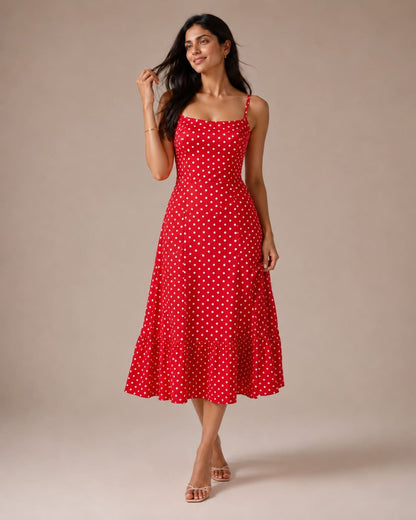 Printed Sleeveless Midi Dress