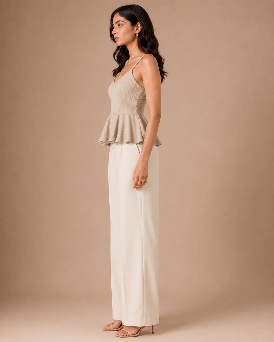 Shoulder Strap Peplum Top