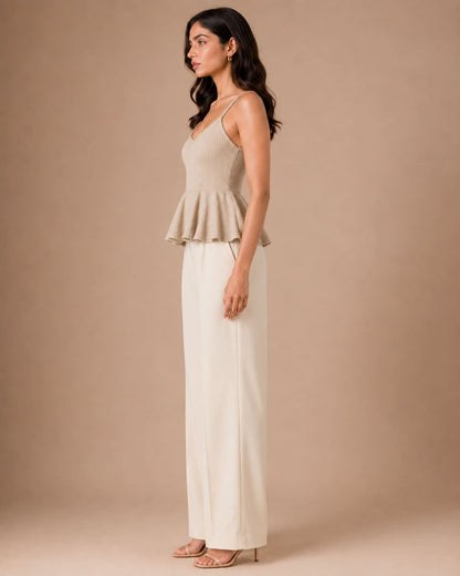 Shoulder Strap Peplum Top
