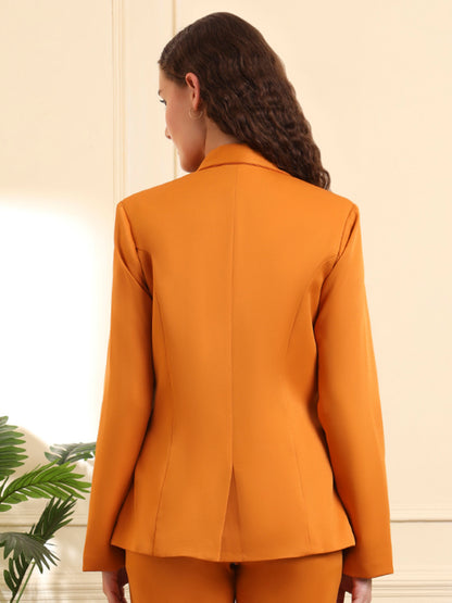 Notched Lapel Single-Breasted Blazer