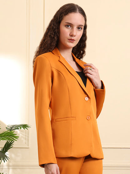 Notched Lapel Single-Breasted Blazer