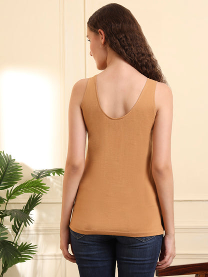 BRINNS Women's Cotton Solid Non-Padded Round Neck Camisole