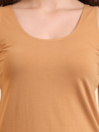 BRINNS Women's Cotton Solid Non-Padded Round Neck Camisole