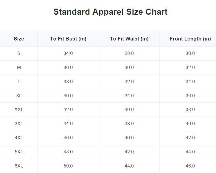 Size Chart
