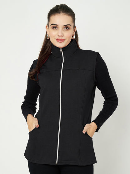 Mock Collar Fleece Tailored Jacket