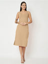 BRINNS Women Solid Sleeveless Sheath Midi Dress