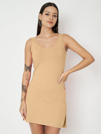 BRINNS Women Scoop Neck Sleeveless bodycon Mini Dress