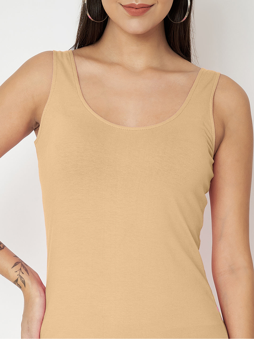 BRINNS Women Scoop Neck Sleeveless bodycon Mini Dress