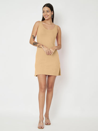 BRINNS Women Scoop Neck Sleeveless bodycon Mini Dress