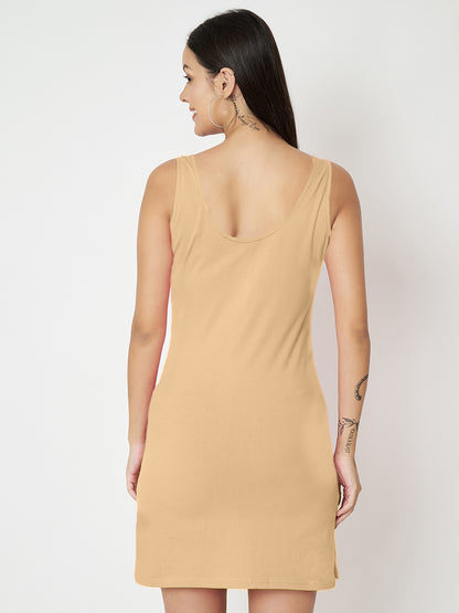 BRINNS Women Scoop Neck Sleeveless bodycon Mini Dress