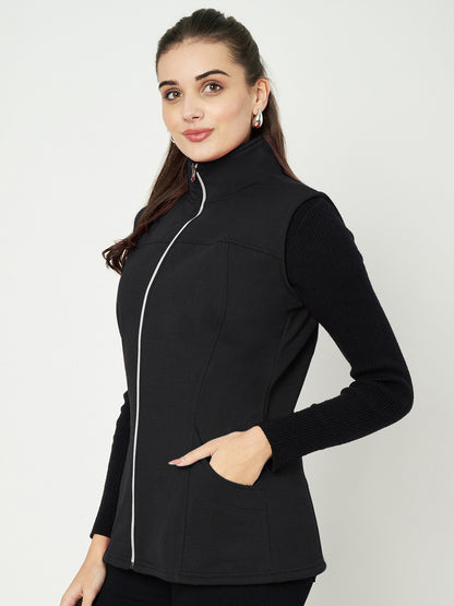 Mock Collar Fleece Tailored Jacket