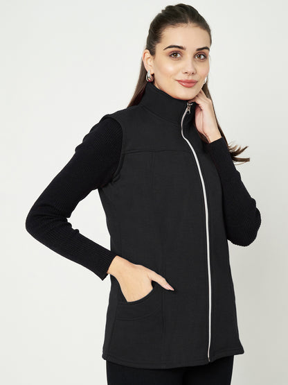 Mock Collar Fleece Tailored Jacket
