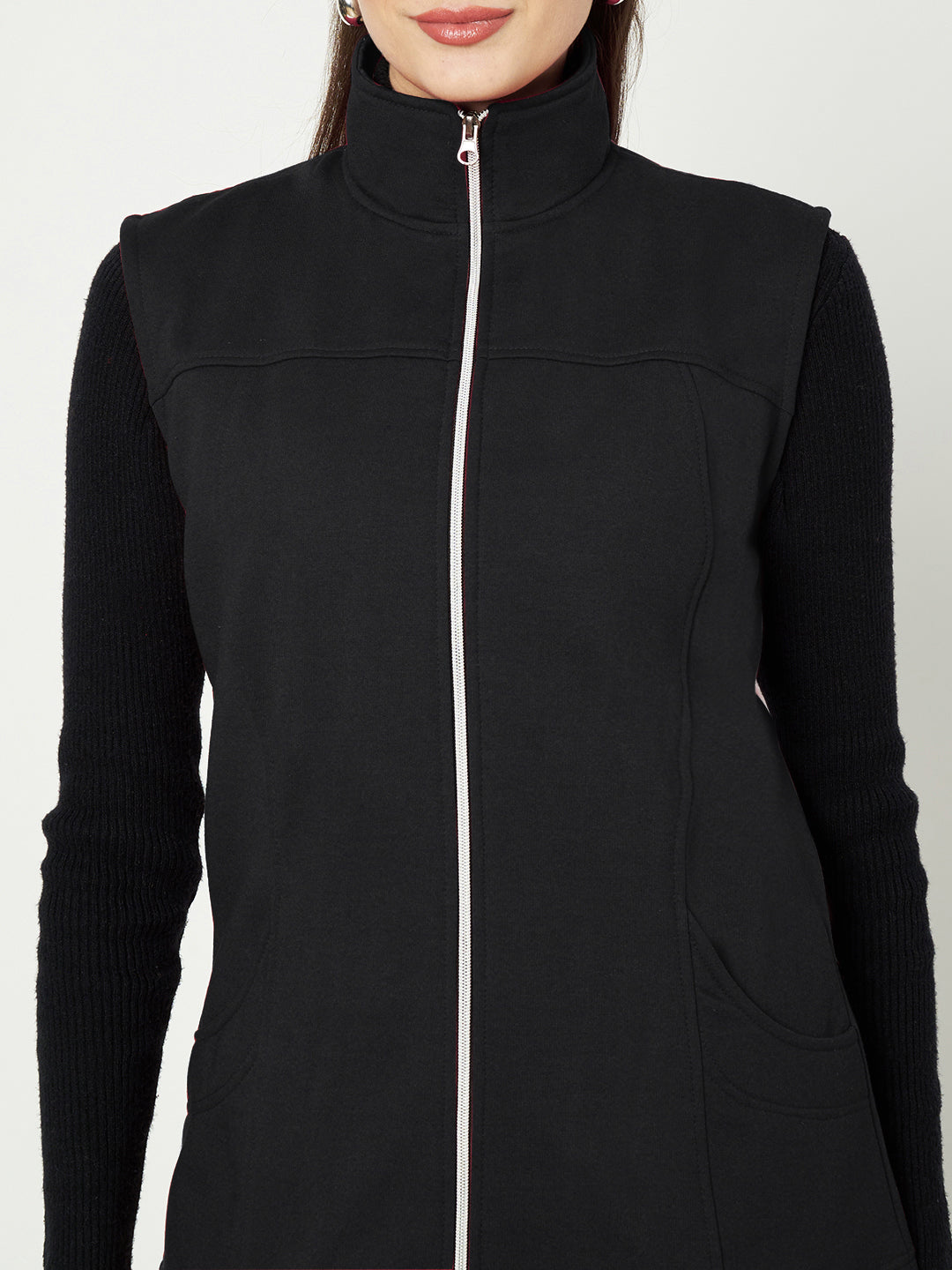Mock Collar Fleece Tailored Jacket