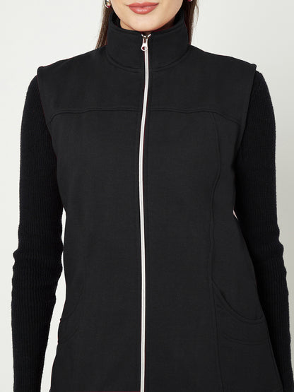 Mock Collar Fleece Tailored Jacket