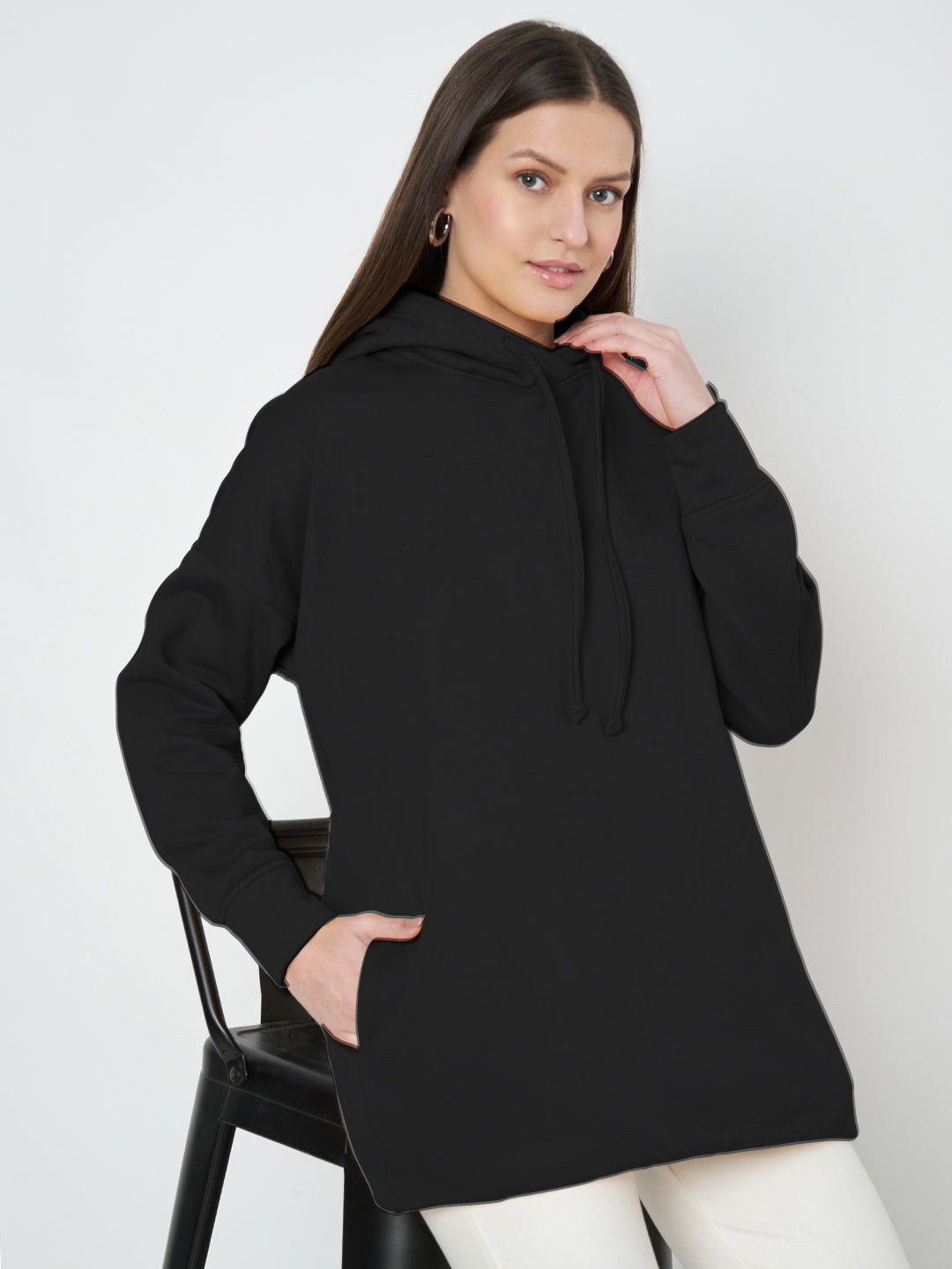 Hooded Longline Sweatshirt