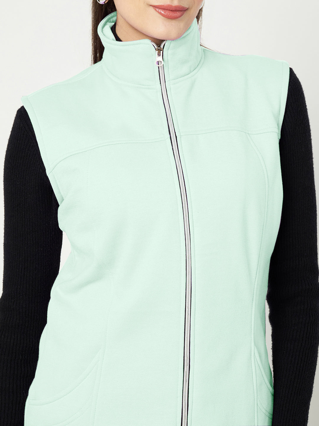 Mock Collar Fleece Tailored Jacket