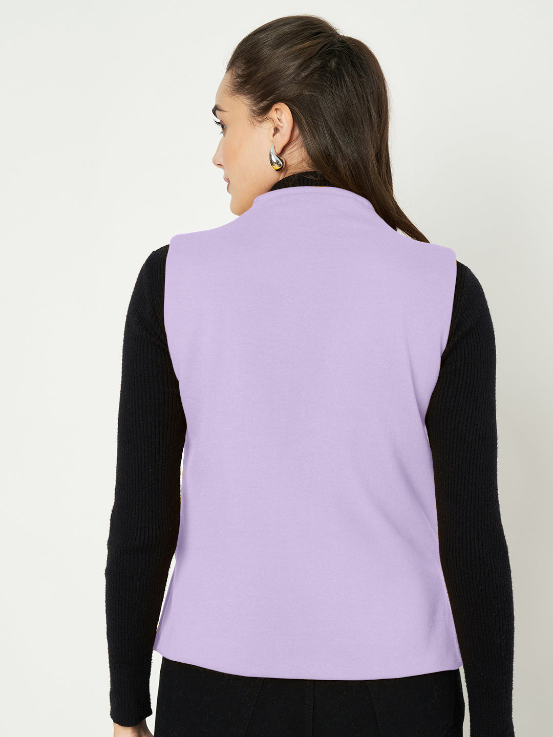 V-Neck Casual Polycotton Fleece Waistcoat with Pockets
