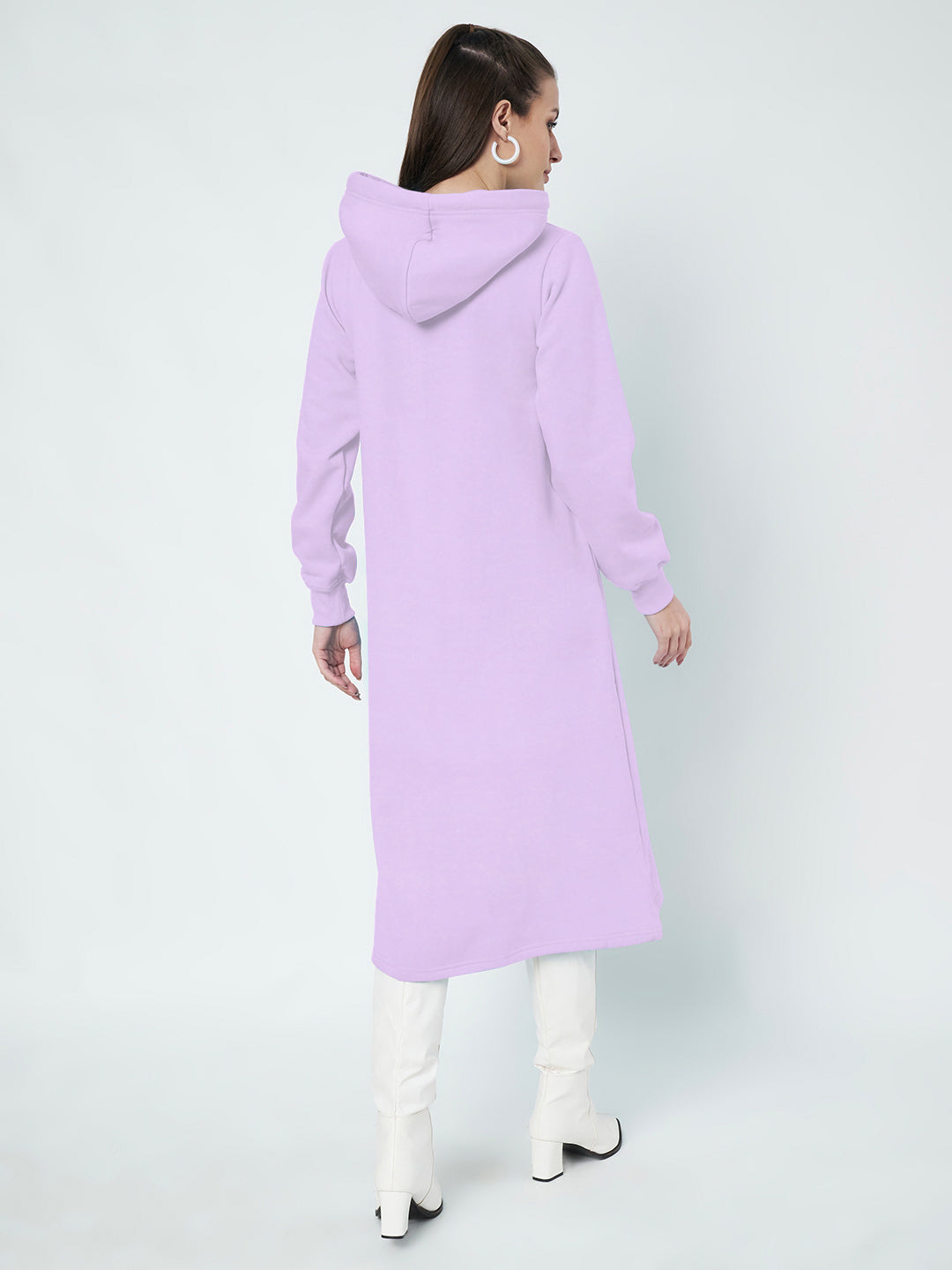 Hooded A-Line Midi Dress