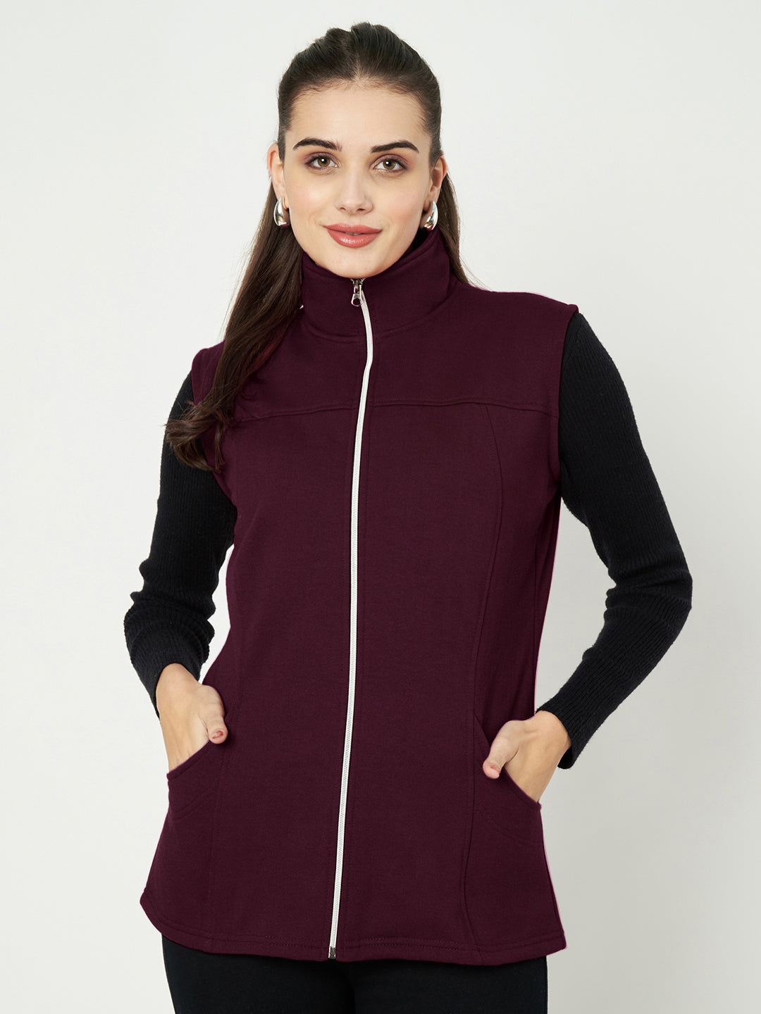 Mock Collar Fleece Tailored Jacket