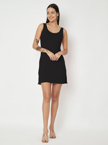 BRINNS Women Scoop Neck Sleeveless bodycon Mini Dress