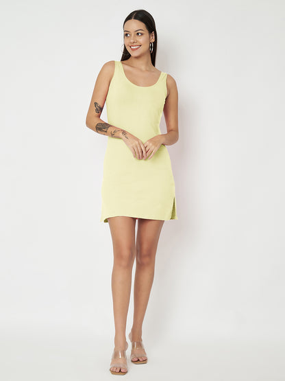 BRINNS Women Scoop Neck Sleeveless bodycon Mini Dress
