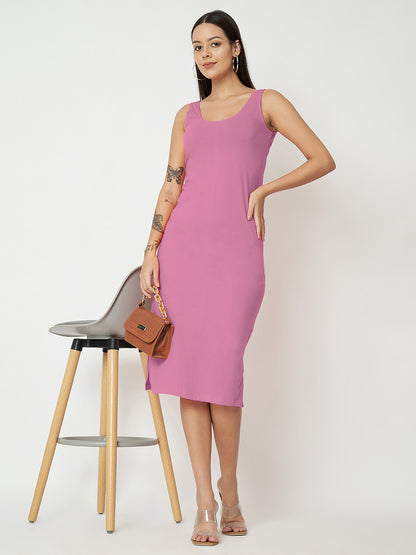 BRINNS Women Solid Sleeveless Sheath Midi Dress