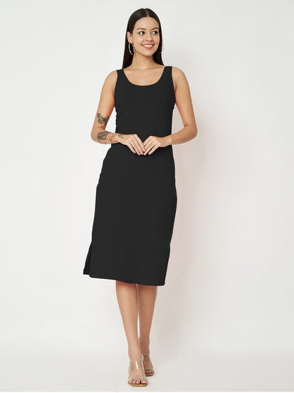 BRINNS Women Solid Sleeveless Sheath Midi Dress