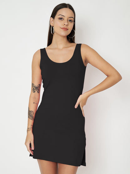 BRINNS Women Scoop Neck Sleeveless bodycon Mini Dress