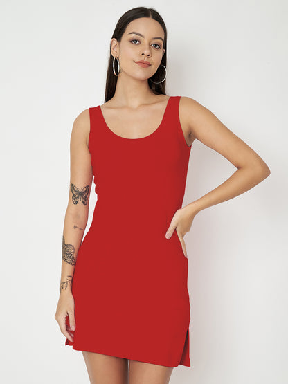 BRINNS Women Scoop Neck Sleeveless bodycon Mini Dress