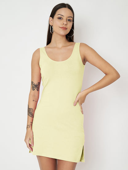 BRINNS Women Scoop Neck Sleeveless bodycon Mini Dress
