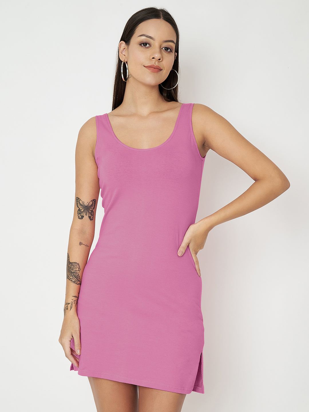 BRINNS Women Scoop Neck Sleeveless bodycon Mini Dress