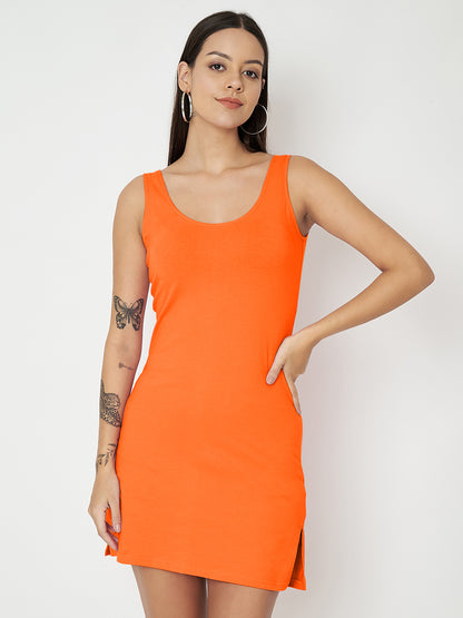 BRINNS Women Scoop Neck Sleeveless bodycon Mini Dress