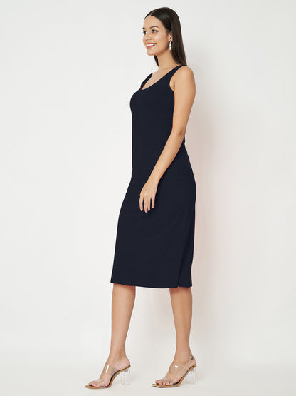 BRINNS Women Solid Sleeveless Sheath Midi Dress