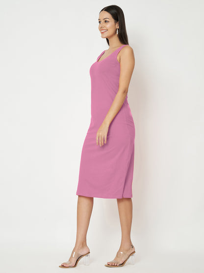 BRINNS Women Solid Sleeveless Sheath Midi Dress