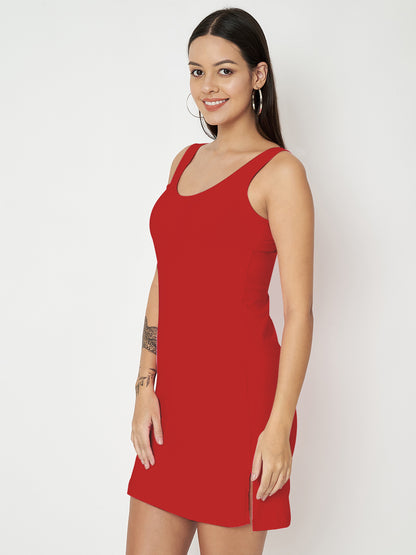 BRINNS Women Scoop Neck Sleeveless bodycon Mini Dress