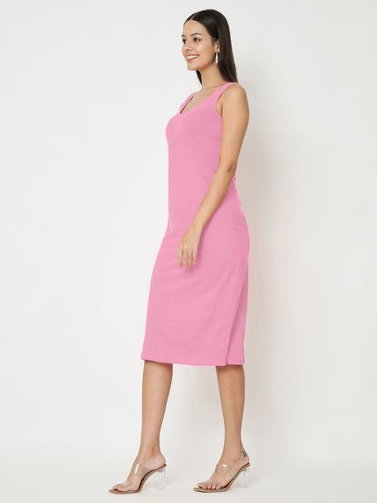 BRINNS Women Solid Sleeveless Sheath Midi Dress