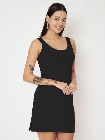 BRINNS Women Scoop Neck Sleeveless bodycon Mini Dress